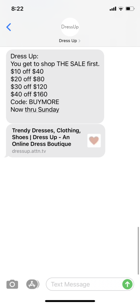 Dress UP Text Message Marketing Example - 12.4.2020.PNG