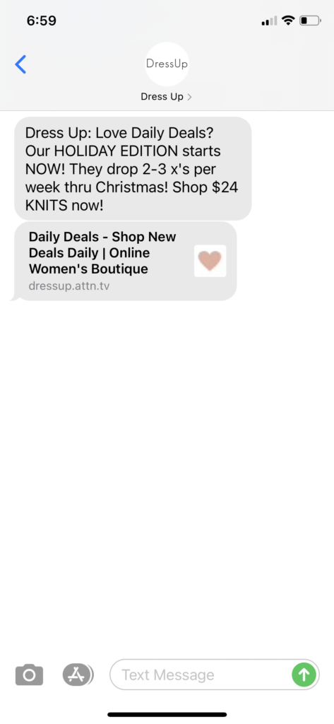 Dress Up Text Message Marketing Example - 11.11.2020.PNG