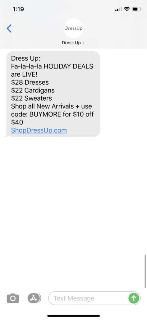 Dress Up Text Message Marketing Example - 12.05.2020.PNG