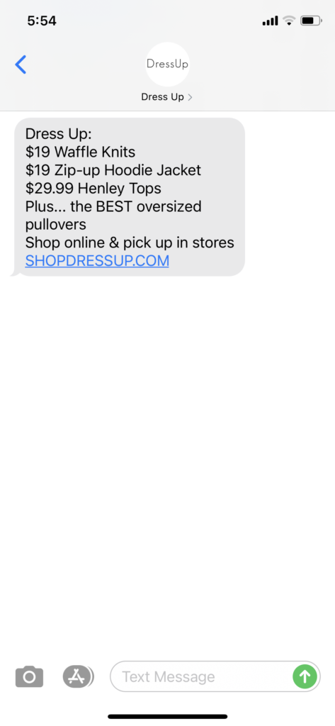 Dress Up Text Message Marketing Example - 12.17.2020.PNG