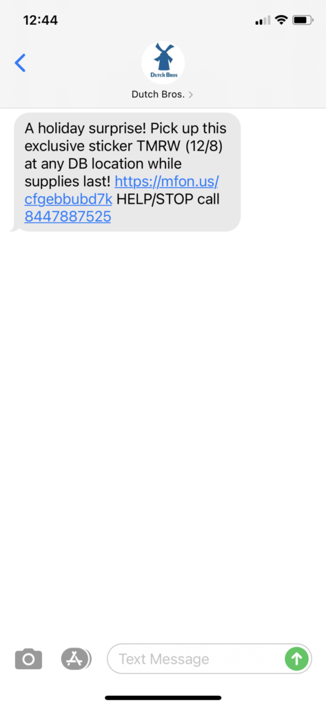 Dutch Bros Text Message Marketing Example - 12.7.2020.PNG