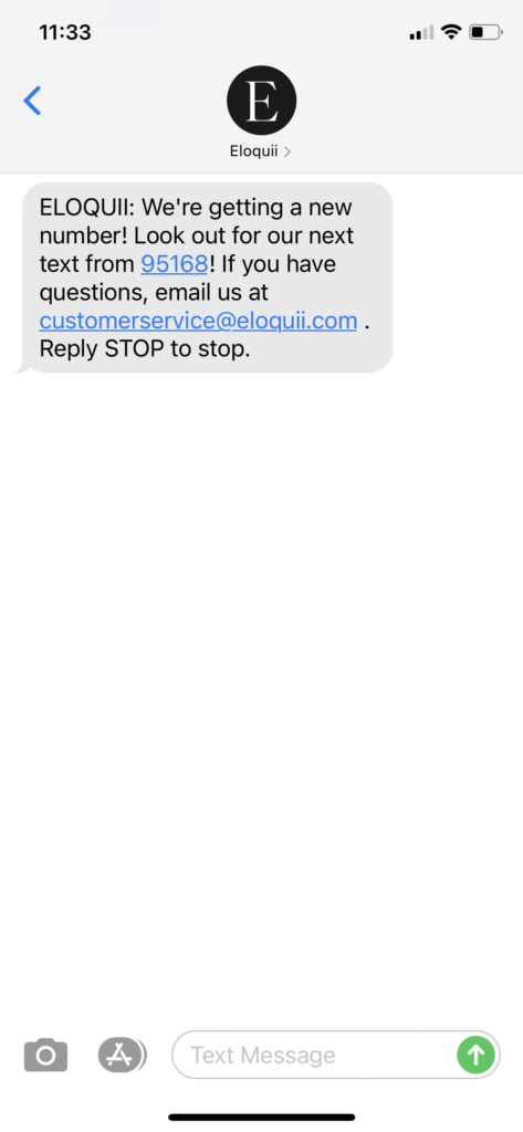 ELOQUII Text Message Marketing Example - 12.19.2020