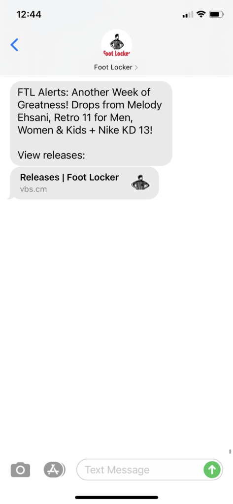 Foot Locker Text Message Marketing Example - 12.7.2020.PNG