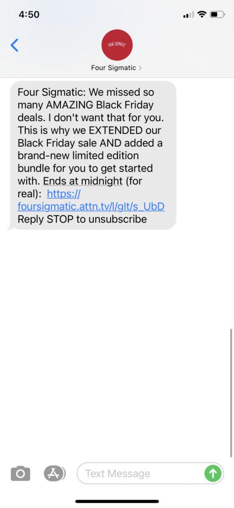 Four Sigmatic Text Message Marketing Example - 12.01.2020.PNG