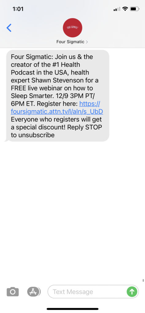 Four Sigmatic Text Message Marketing Example - 12.06.2020.PNG