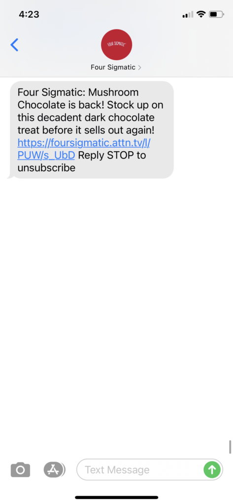 Four Sigmatic Text Message Marketing Example - 12.2.2020.PNG