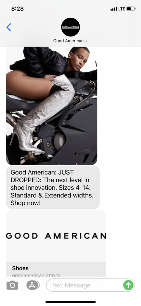 Good American Text Message Marketing Example - 12.4.2020.PNG