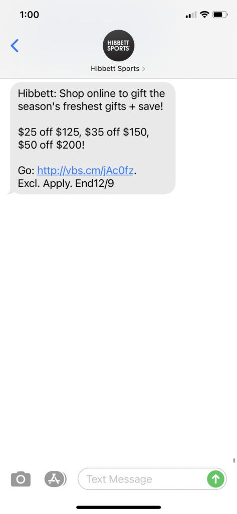 Hibbet Sports Text Message Marketing Example - 12.06.2020.PNG