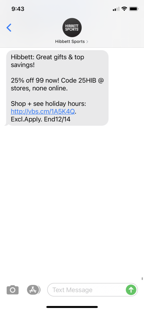Hibbet Sports Text Message Marketing Example - 12.13.2020.PNG