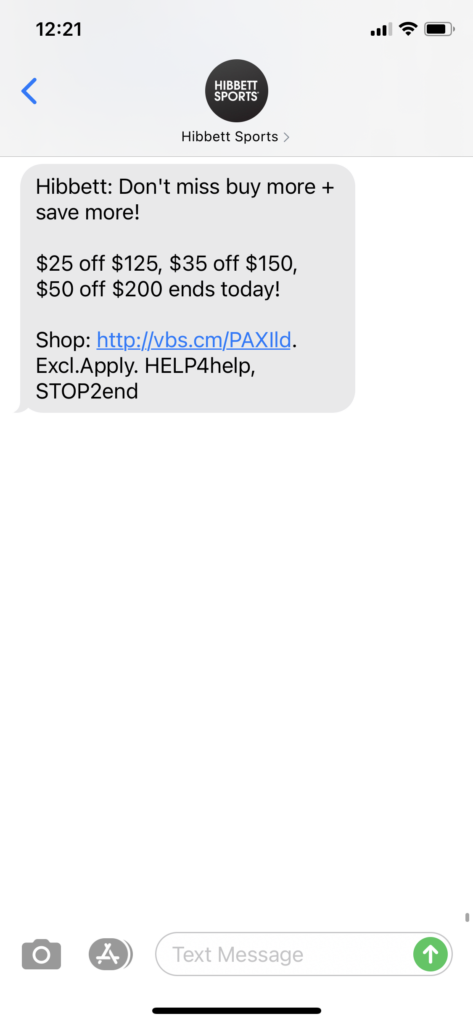 Hibbet Sports Text Message Marketing Example - 12.9.2020.PNG
