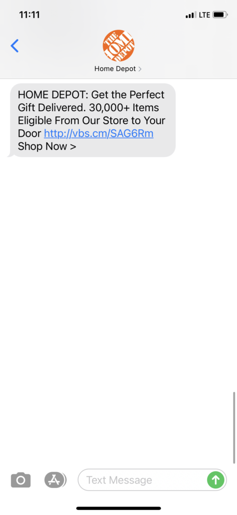 Home Depot Text Message Marketing Example - 12.17.2020.PNG