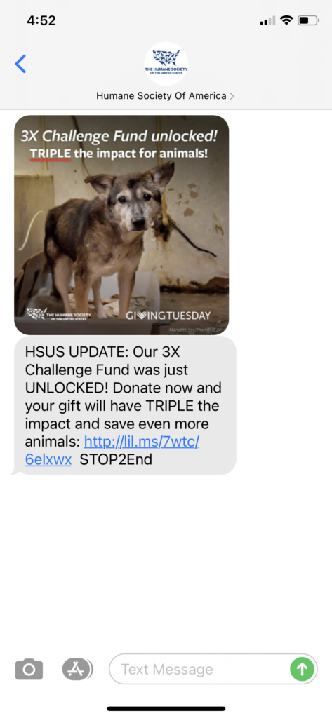Humane Society of America Text Message Marketing Example - 12.01.2020.PNG