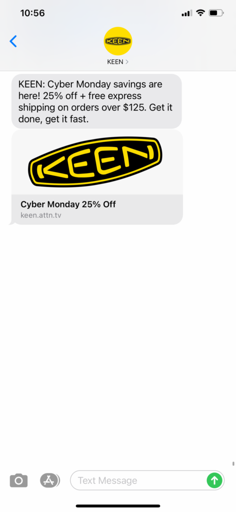Keens Text Message Marketing Example - 11.30.2020.PNG