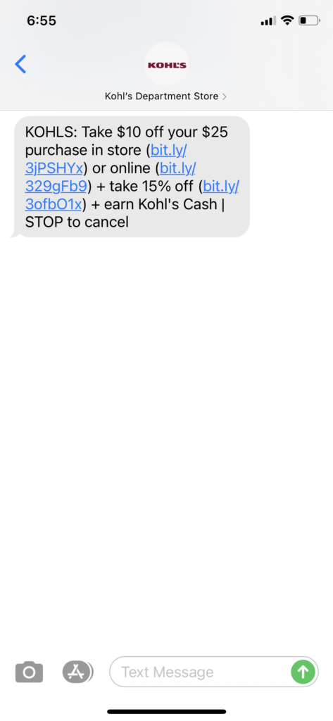 Kohl's Text Message Marketing Example - 11.11.2020.PNG