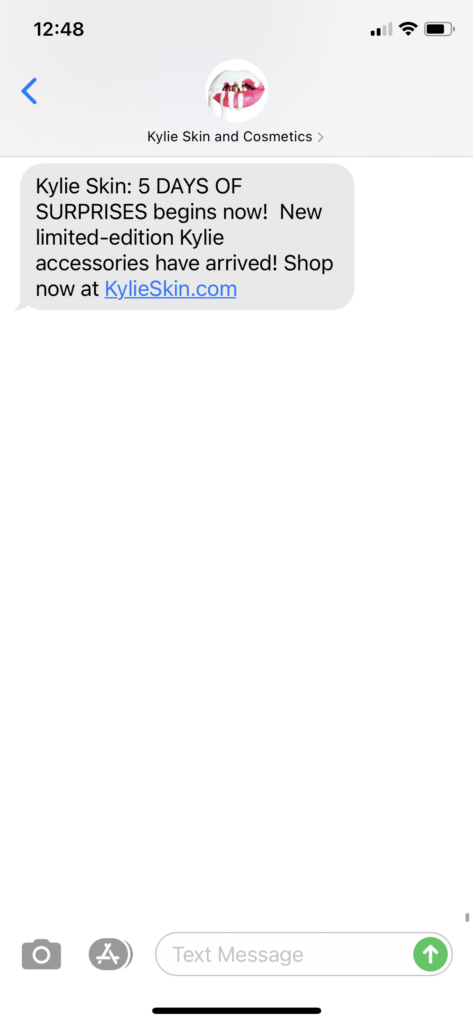 Kylie Skin and Cosmetics Text Message Marketing Example - 12.7.2020.PNG