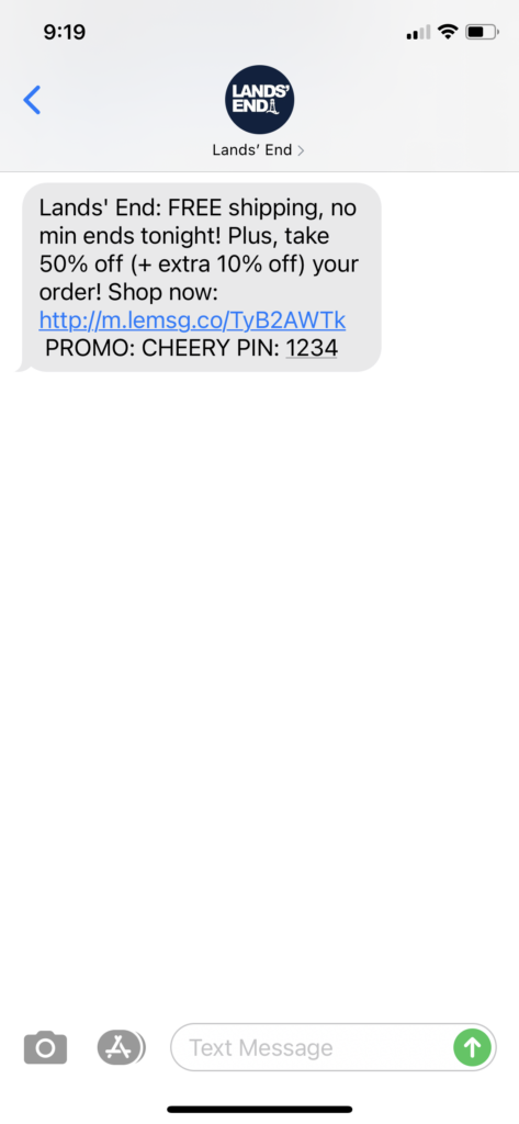 Land's End Text Message Marketing Example - 12.14.2020.PNG