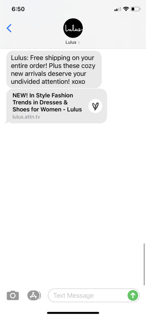 Lulus Text Message Marketing Example - 11.11.2020.PNG