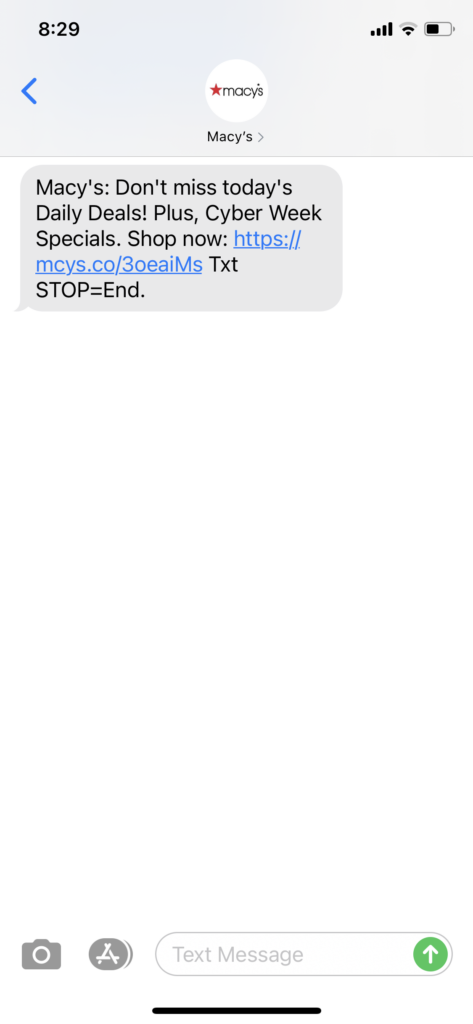 Macy's Text Message Marketing Example - 12.4.2020.PNG