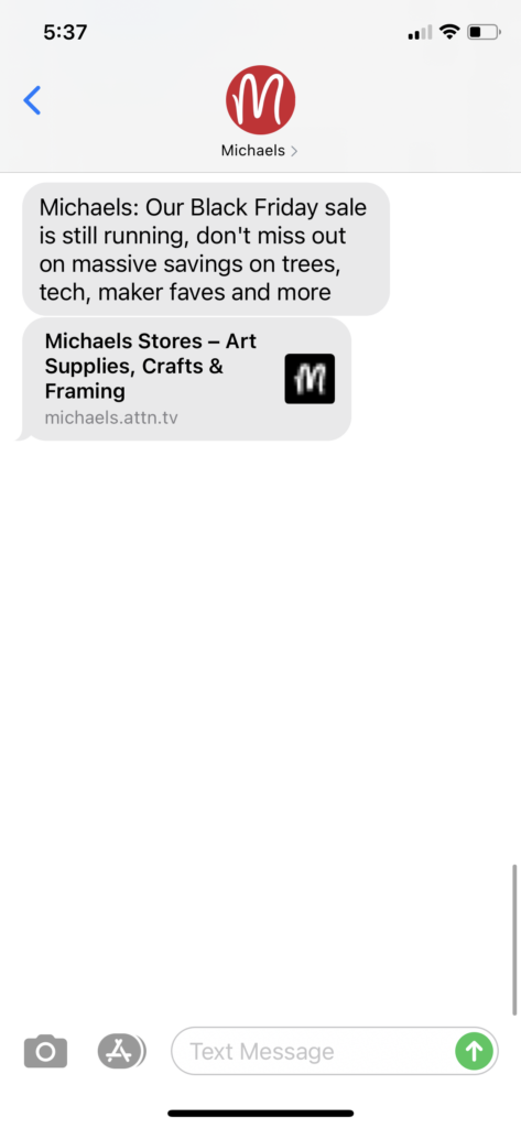 Michaels Text Message Marketing Example - 12.28.2020.PNG