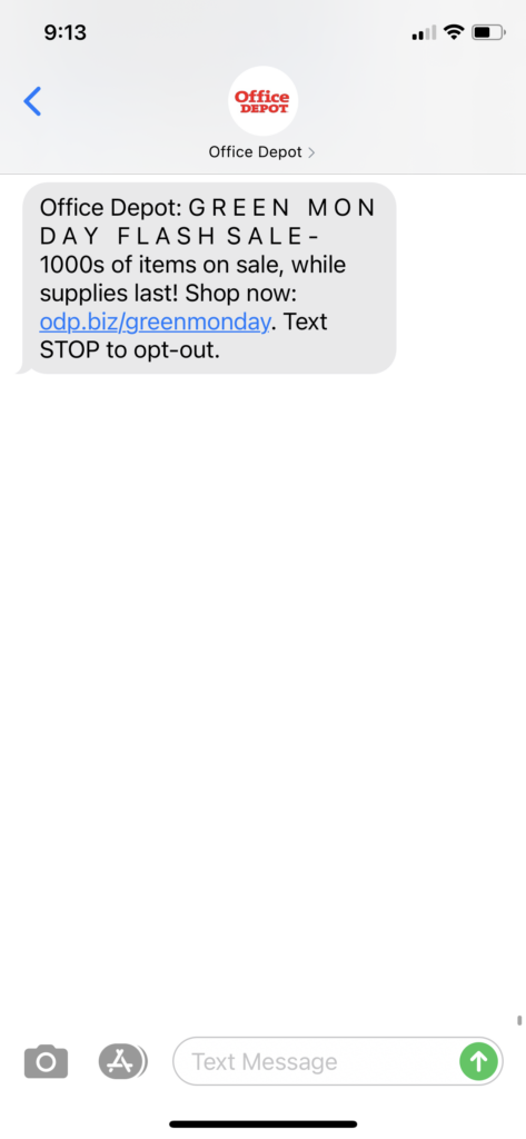 Office Depot Text Message Marketing Example - 12.14.2020.PNG