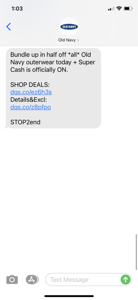 Old Navy Text Message Marketing Example - 12.06.2020.PNG