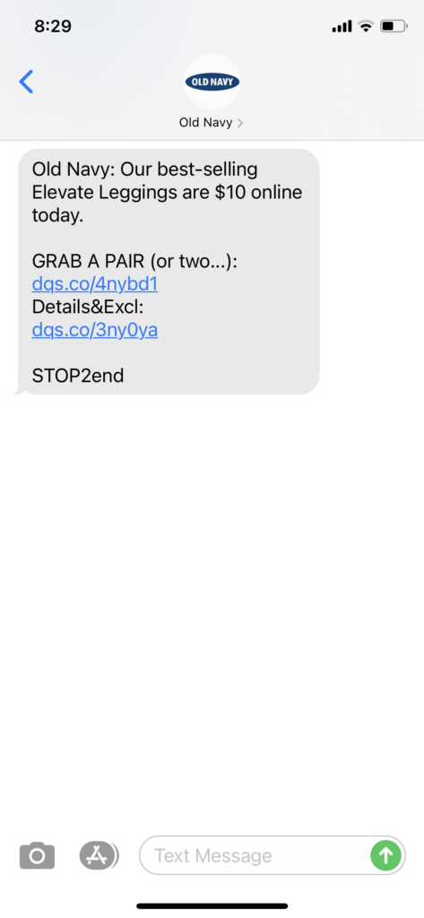 Old Navy Text Message Marketing Example - 12.4.2020.PNG