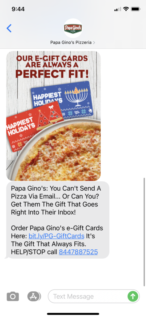 Papa Gino's Text Message Marketing Example - 12.13.2020.PNG