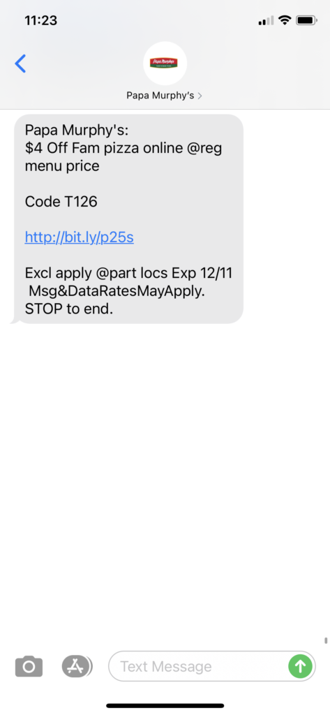 Papa Murphy's Text Message Marketing Example - 12.10.2020.PNG