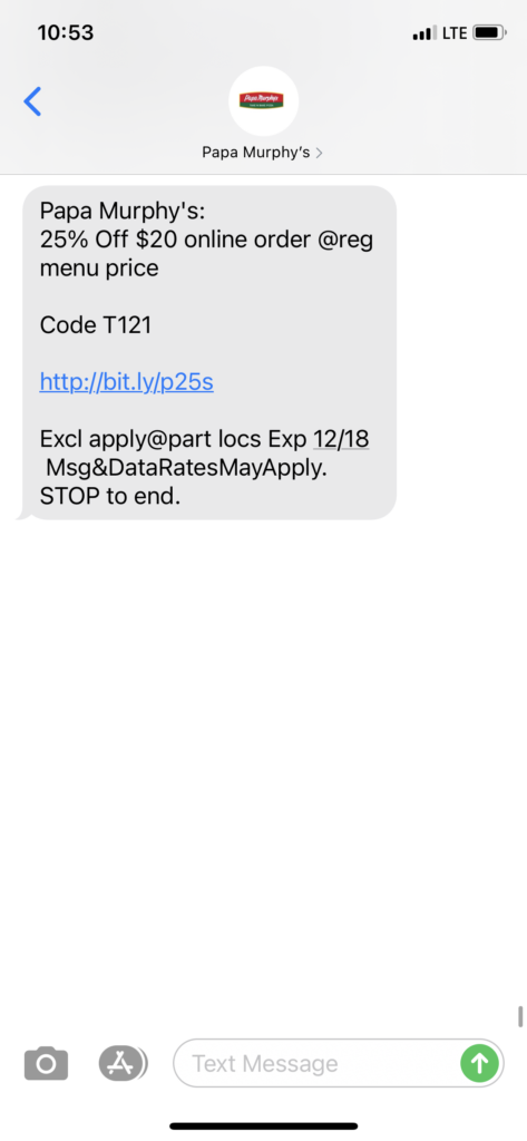 Papa Murphys Text Message Marketing Example - 12.17.2020.PNG