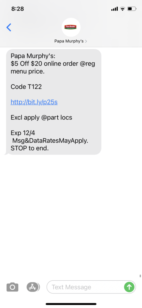 Papa Murphy's Text Message Marketing Example - 12.4.2020.PNG