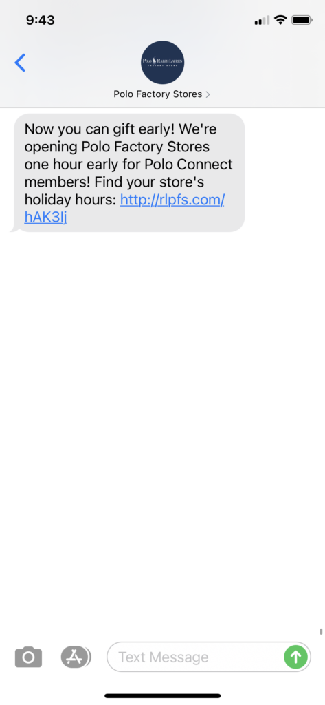 Polo Factory Store Text Message Marketing Example - 12.13.2020.PNG