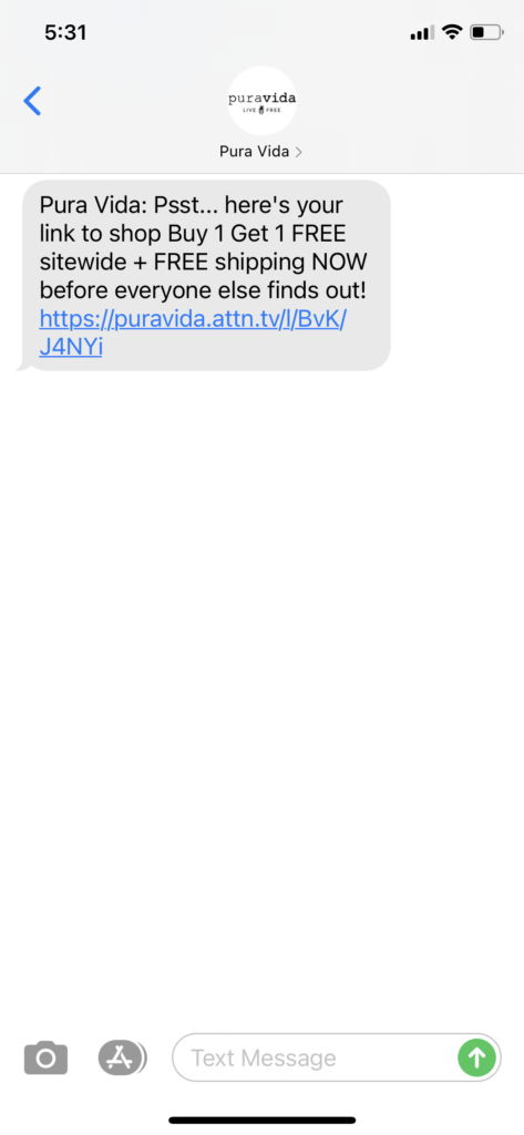 Pura Vida Text Message Marketing Example - 12.28.2020.PNG
