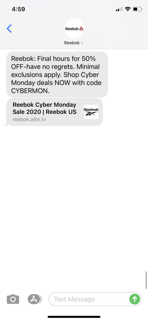 Reebok Text Message Marketing Example - 12.01.2020.PNG