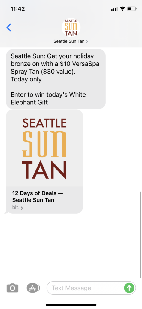 Seattle Sun Tan Text Message Marketing Example - 12.19.2020