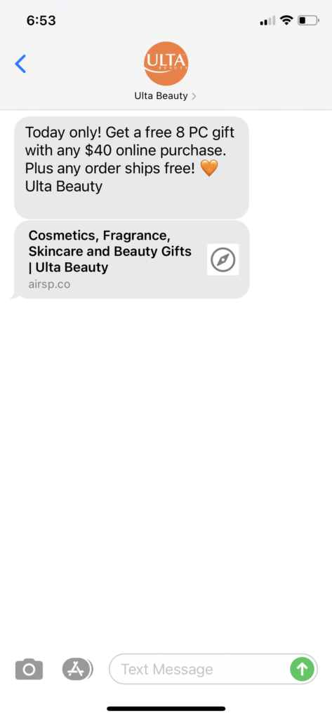 Ulta Text Message Marketing Example - 11.11.2020.PNG