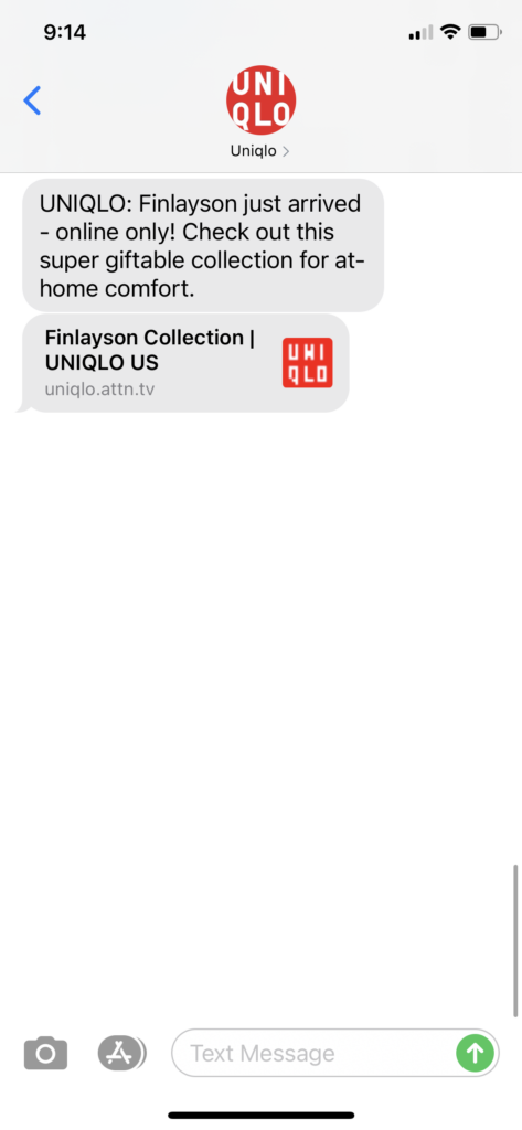 Uniqlo Text Message Marketing Example - 12.14.2020.PNG