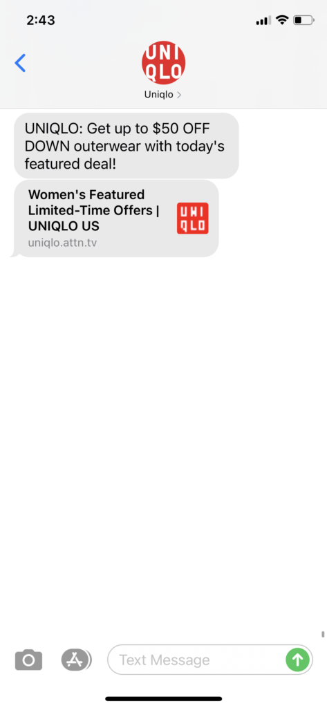 Uniqlo Text Message Marketing Example - 12.15.2020.PNG