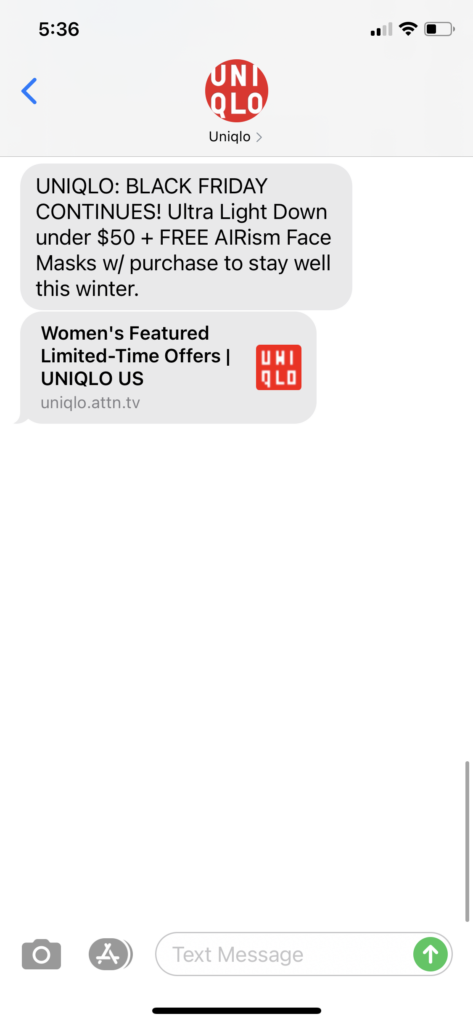 Uniqlo Text Message Marketing Example - 12.28.2020.PNG