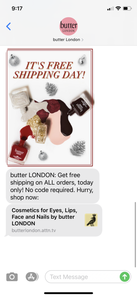 butter London Text Message Marketing Example - 12.14.2020.PNG