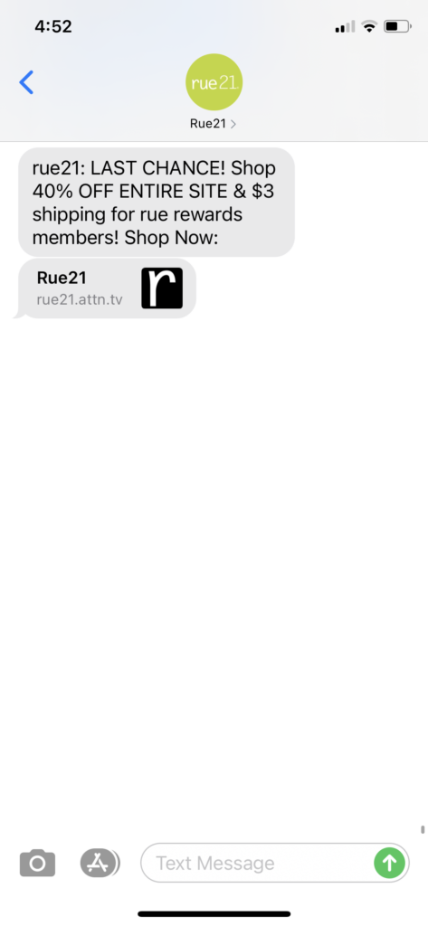 rue21 Text Message Marketing Example - 12.01.2020.PNG