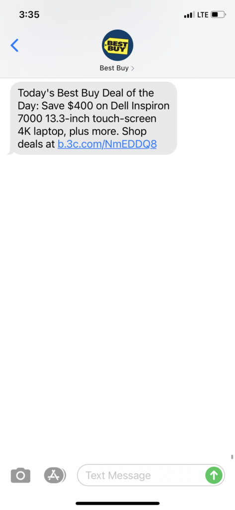 Best Buy Text Message Marketing Example - 01.16.2021