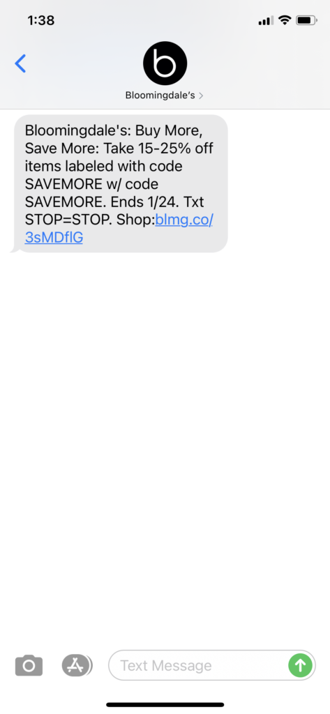 Best Buy Text Message Marketing Example - 01.21.2021