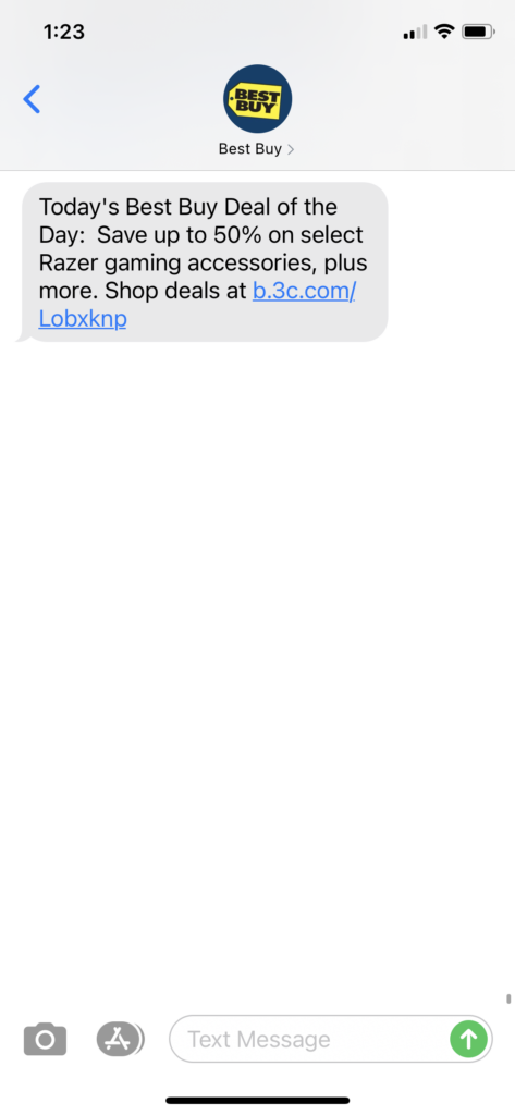 Best Buy Text Message Marketing Example - 01.22.2021
