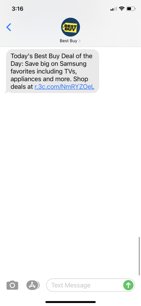 Best Buy Text Message Marketing Example - 08.11.2020