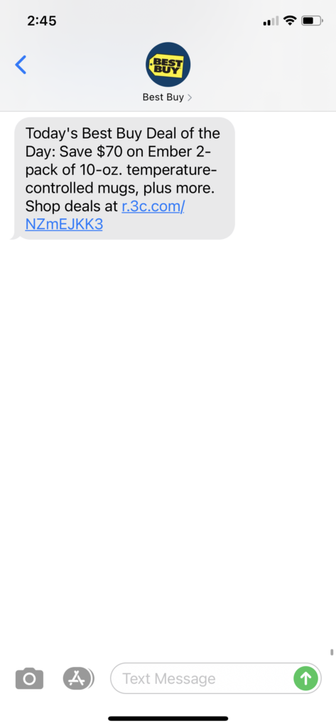 Best Buy Text Message Marketing Example - 08.13.2020