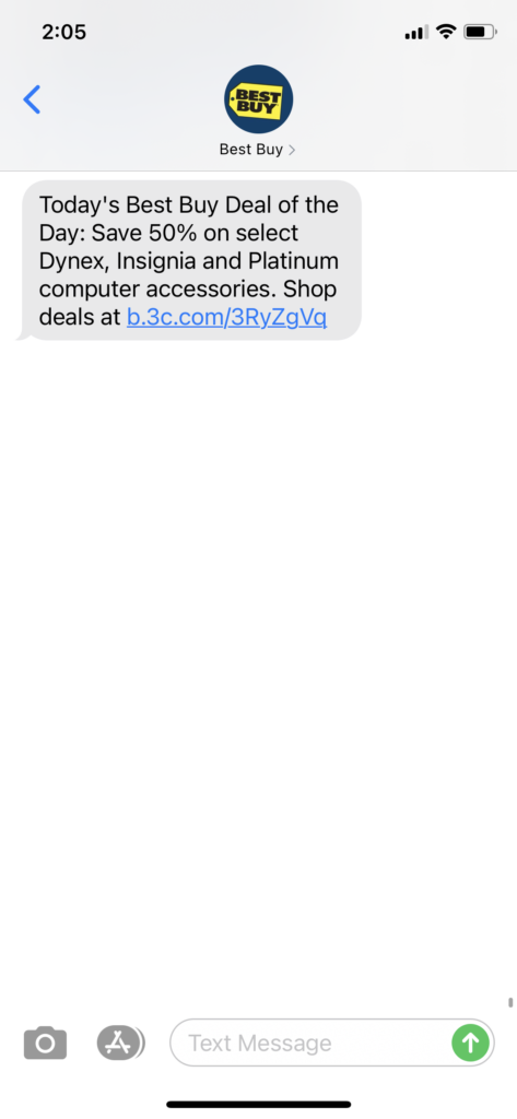 Best Buy Text Message Marketing Example - 11.10.2020