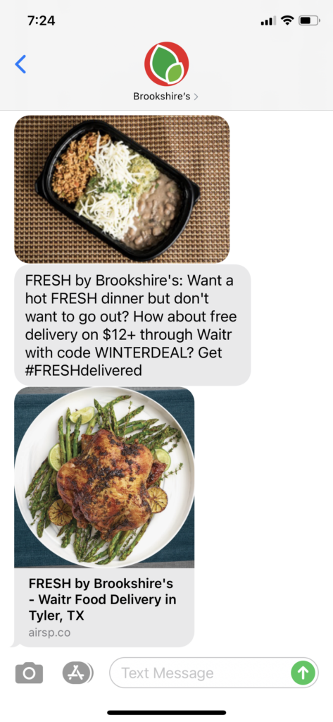 Brookshire's Text Message Marketing Example - 01.18.2021