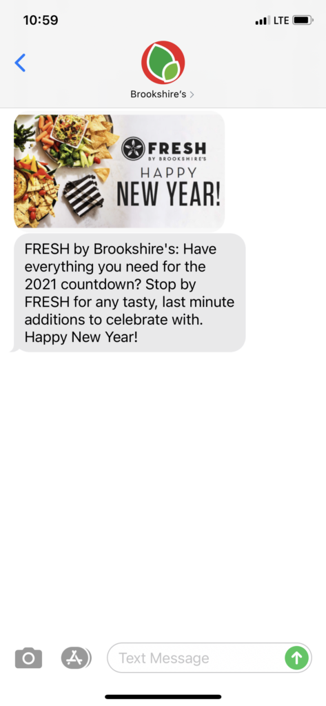 Brookshire's Text Message Marketing Example - 12.31.2020