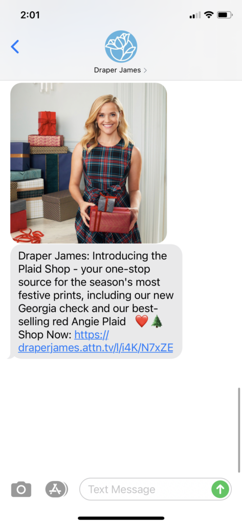 Draper James Text Message Marketing Example - 11.10.2020