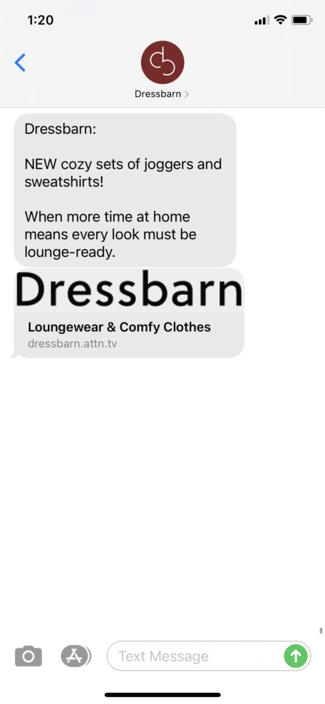 Dressbarn Text Message Marketing Example - 01.22.2021